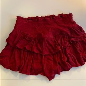 Red Vestique skirt with built in shorts